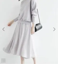 ［新品］ロペピクニック　ドッキングドルマンニットワンピース　Lサイズ　グレー