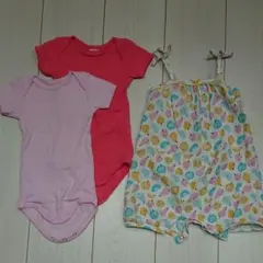 プチバトー ロンパース サロペット セット