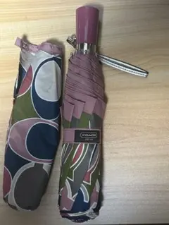 COACH 折りたたみ傘 マルチカラー 幾何学模様