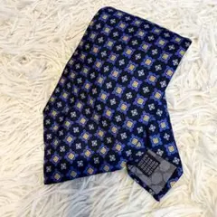 aquascutum アクアスキュータム　ネクタイ　総柄　ブルー