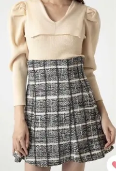 SNIDEL スナイデル　ミニスカショーパン　ツイード　フレアミニスカート