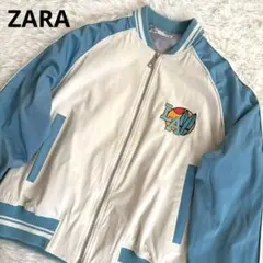 ZARA ザラ　スタジャン LA マリブ 刺繍 ボンバー ジャケット　ブルゾン