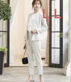 卒業式　卒園式　入園式Flolia フレアジャケット テーパードパンツスーツLL