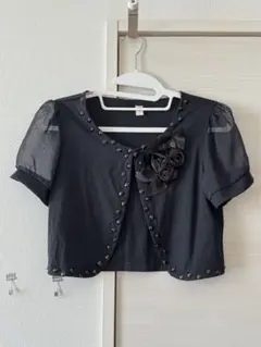 パーティー　ドレス　半袖　ボレロ　ショール　黒