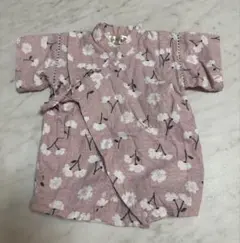 甚平 くろわっさんすべべ 70cm ピンク　花柄