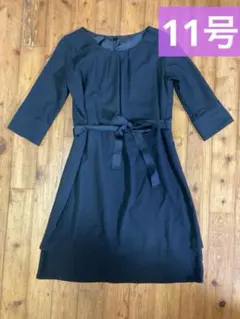 礼服　11号　七分袖　喪服　フォーマル　ワンピース　L XL 冠婚葬祭