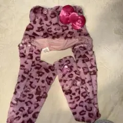 ハローキティ ピンク ヒョウ柄 マフラーキャップ usj