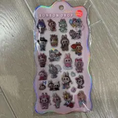 ラブブ LABUBU 3D 立体 ぷくぷく　シール　ボンボン　ドロップ　シール