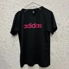 A414 adidas Tシャツ ブラック ピンク スポーツウェア