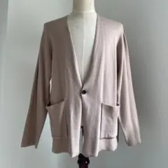 カーディガン メンズ ニット 長袖 美品 ベージュ L 【COLONY2139】