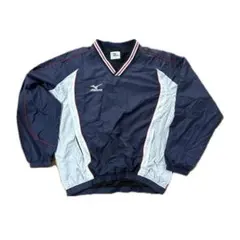 Mizuno Vネック　ナイロンジャケット ネイビー/ホワイト　ミズノ