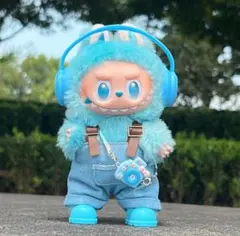 LABUBUデニム風ブルーコーデアクセサリー付き