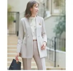 新品タグ付き　 ルイルエブティック ペプラムパンツスーツ アイボリーセレモニー