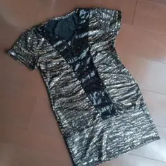 レオパード柄 シーケンス 半袖チュニック　派手　メタリック　グアムで購入