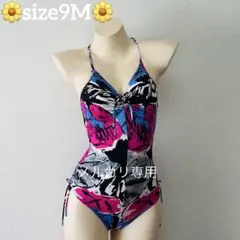 USED«9M»ワコール バッククロス ワンピース水着 派手めのサムネイル