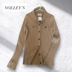 新品NOLLEY’Sノーリーズウォッシャブルウール混ワイドリブ衿付きカーディガンのサムネイル