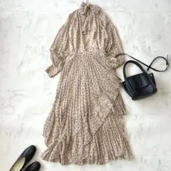 SNIDEL ドット ボウタイブラウス プリーツスカート セット 田中みな実着用