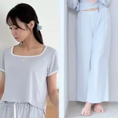 SNIDEL HOME パイルトップス ロングパンツセット SAXのサムネイル