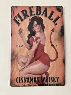 FIREBALL シナモンウイスキー メタルプレート ブリキ看板