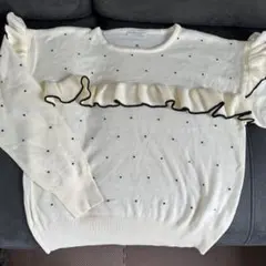 earth music&ecology フリル付きニットセーター