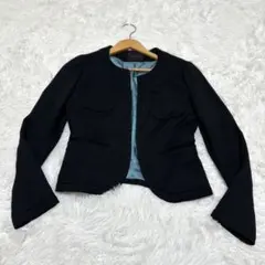 【トゥモローランド】/ジャケット/38/M/ブラック/ウール混/日本製/上質