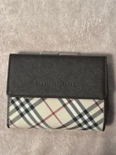【新品・未使用】BURBERRY 二つ折り財布 ブラウン チェック柄
