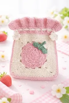 ハンドメイド　いちご　巾着　ポーチ　即日発送可　２４時間以内発送