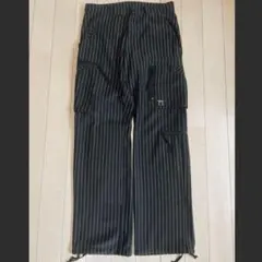 00s PPFM 多装飾 PINSTRIPE WIDE CARGO PT BLKのサムネイル