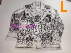 【人気商品】カサブランカ CASABLANCA 白黒ポートレートシャツ L