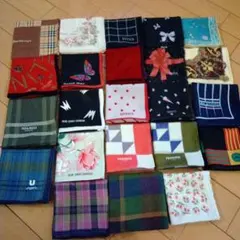 USEDハンカチ　レディース＆メンズ　ブランド＆ノンブランド　まとめ売り　23枚