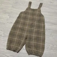 バースデイ　秋服　オーバーオール　ベビー　チェックオーバーオール