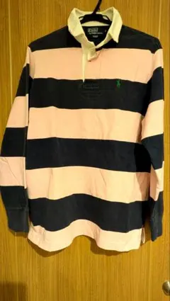 【ラガーシャツ】Polo by Ralph Lauren ネイビー/ピンク S