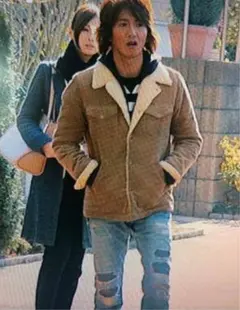 裏原 古着 archive キムタク カーキ ボア ランチコート ジャケット