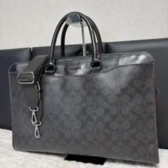 コーチ 2way ブリーフケース ビジネスバッグ シグネチャー A4 ブラック