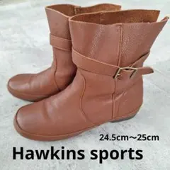 ​ホーキンススポーツ レザーショートブーツ キャメル XL 25cm
