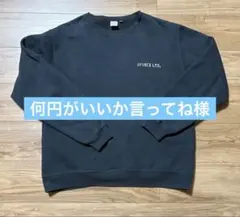 AVIREX 裏起毛 クルーネック スウェット ブラック　XL