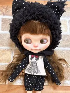 ブライス リカちゃん　アウトフィット 洋服 黒猫　帽子　パンツ　トップス　①