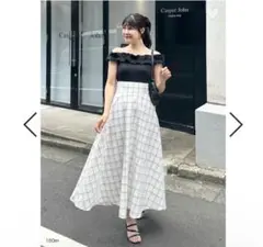 フリルドッキングチェックワンピース