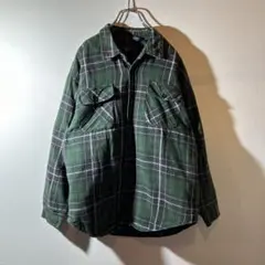 BASIC EDITIONS 80s 90s グリーンチェック中綿ネルシャツ