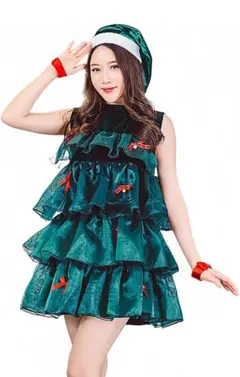 クリスマスツリー フリルドレス
