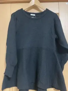 Rafraf×MINA ペプラムニットプルオーバー 3LP ブラック しまむら