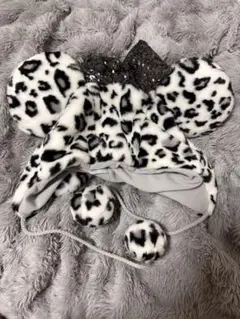 ヒョウ柄 ディズニー ファンキャップ グレー