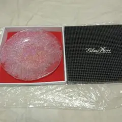 HOYA CRYSTAL ガラス ホヤクリスタル 大皿 約35cm　檜葉
