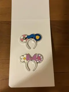 ディズニー　カチューシャピンバッジ　ドナルド　デイジー