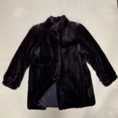 高級毛皮 《15号サイズ 》ダークブラウンミンクコート