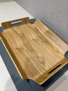 新品上質北欧風木製持ち手付きトレイ 軽量39cm x 28cm x4.5cmのサムネイル