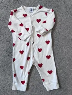 プチバトー　ハート柄ロンパース 12m 74cm