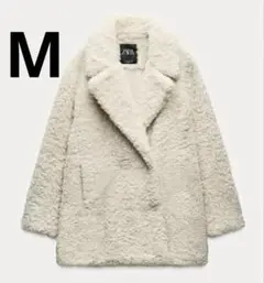 ZARA フェイクファーコート　人気のMサイズのサムネイル