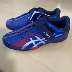 新品未使用asics キッズ スニーカー 青24.センチ箱なし