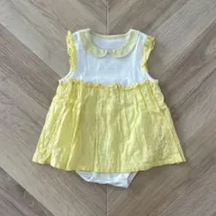 KISETTE キセッテ 襟付きレースワンピースロンパース 80 黄色 イエロー